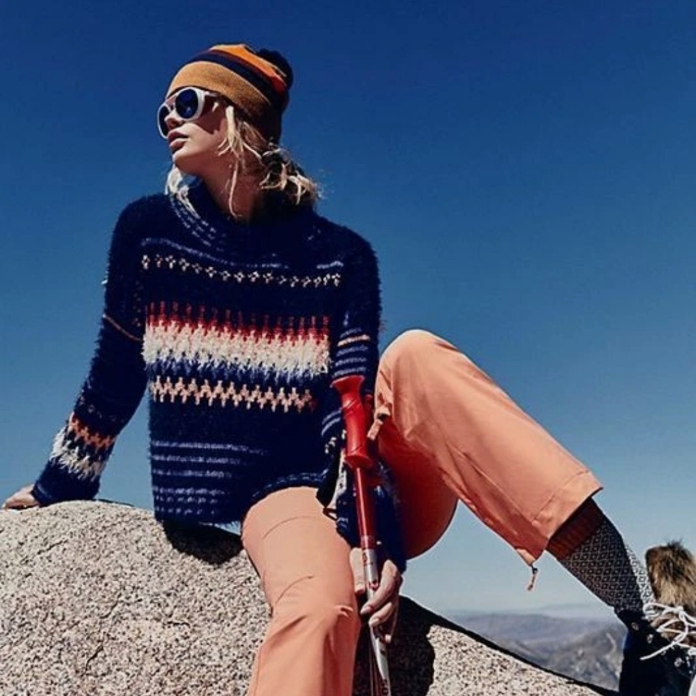 Free People Multicolor Fairisle Pullover Sweater- Small